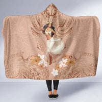 Hawaii Women's Day Hooded Blanket With Polynesian Pattern
