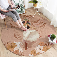 Hawaii Women's Day Round Carpet With Polynesian Pattern LT05 - Polynesian Pride