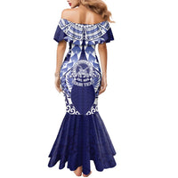 Personalised Tonga Queen Salote College Family Matching Mermaid Dress and Hawaiian Shirt Centenary Navy Version