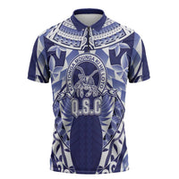Personalised Tonga Queen Salote College Zipper Polo Shirt Centenary Navy Version