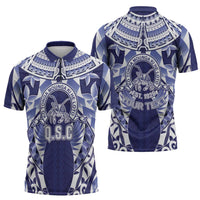 Personalised Tonga Queen Salote College Zipper Polo Shirt Centenary Navy Version