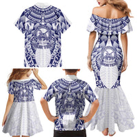 Personalised Tonga Queen Salote College Family Matching Mermaid Dress and Hawaiian Shirt Centenary White Version