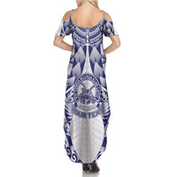 Personalised Tonga Queen Salote College Family Matching Summer Maxi Dress and Hawaiian Shirt Centenary White Version