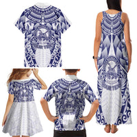 Personalised Tonga Queen Salote College Family Matching Tank Maxi Dress and Hawaiian Shirt Centenary White Version