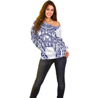 Personalised Tonga Queen Salote College Off Shoulder Sweater Centenary White Version