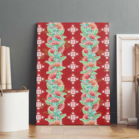 Hawaii Ohia Lehua Canvas Wall Art Tropical Vibes Crimson