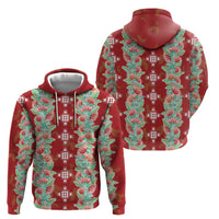 Hawaii Ohia Lehua Zip Hoodie Tropical Vibes Crimson LT05 - Polynesian Pride
