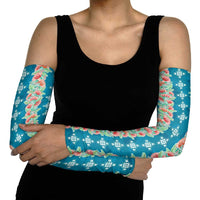 Hawaii Ohia Lehua Arm Sleeves Tropical Vibes Teal