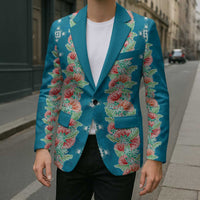 Hawaii Ohia Lehua Blazer Tropical Vibes Teal