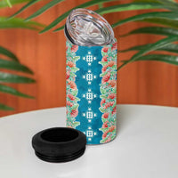 Hawaii Ohia Lehua 4 in 1 Can Cooler Tumbler Tropical Vibes Teal