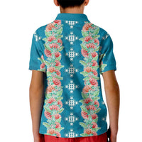 Hawaii Ohia Lehua Kid Polo Shirt Tropical Vibes Teal