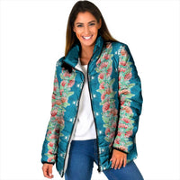 Hawaii Ohia Lehua Padded Jacket Tropical Vibes Teal