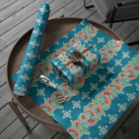 Hawaii Ohia Lehua Wrapping Paper Tropical Vibes Teal