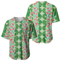 Hawaii Ohia Lehua Baseball Jersey Tropical Vibes Green