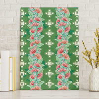 Hawaii Ohia Lehua Canvas Wall Art Tropical Vibes Green