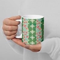 Hawaii Ohia Lehua Ceramic Mug Tropical Vibes Green