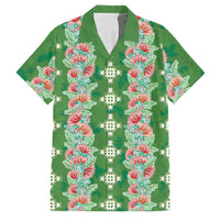 Hawaii Ohia Lehua Family Matching Mermaid Dress and Hawaiian Shirt Tropical Vibes Green