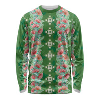 Hawaii Ohia Lehua Long Sleeve Shirt Tropical Vibes Green LT05 Unisex Green - Polynesian Pride