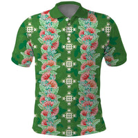 Hawaii Ohia Lehua Polo Shirt Tropical Vibes Green LT05 Green - Polynesian Pride