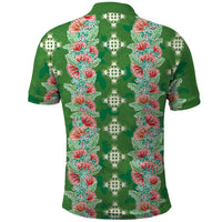 Hawaii Ohia Lehua Polo Shirt Tropical Vibes Green LT05 - Polynesian Pride