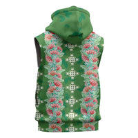 Hawaii Ohia Lehua Sleeveless Hoodie Tropical Vibes Green