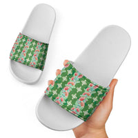 Hawaii Ohia Lehua Slide Sandals Tropical Vibes Green