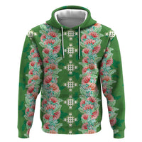 Hawaii Ohia Lehua Zip Hoodie Tropical Vibes Green LT05 Pullover Hoodie Green - Polynesian Pride