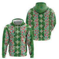 Hawaii Ohia Lehua Zip Hoodie Tropical Vibes Green LT05 - Polynesian Pride