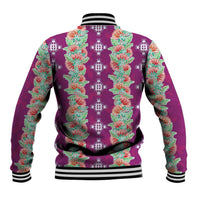 Hawaii Ohia Lehua Baseball Jacket Tropical Vibes Fuchsia