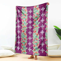 Hawaii Ohia Lehua Blanket Tropical Vibes Fuchsia