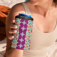 Hawaii Ohia Lehua 4 in 1 Can Cooler Tumbler Tropical Vibes Fuchsia
