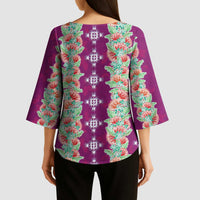 Hawaii Ohia Lehua Kimono Sleeve Blouse Tropical Vibes Fuchsia LT05 - Polynesian Pride