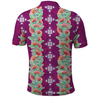 Hawaii Ohia Lehua Polo Shirt Tropical Vibes Fuchsia LT05 - Polynesian Pride