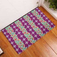 Hawaii Ohia Lehua Rubber Doormat Tropical Vibes Fuchsia