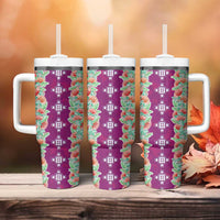 Hawaii Ohia Lehua Tumbler With Handle Tropical Vibes Fuchsia LT05 - Polynesian Pride