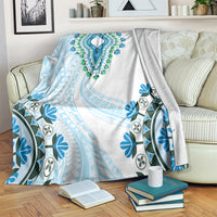 Africa Dashiki Blanket With Polynesian Pattern Blue Version