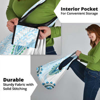 Africa Dashiki Grocery Bag With Polynesian Pattern Blue Version