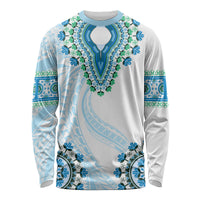 Africa Dashiki Long Sleeve Shirt With Polynesian Pattern Blue Version LT05 Unisex Blue - Polynesian Pride