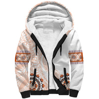 Africa Dashiki Sherpa Hoodie With Polynesian Pattern Beige Version LT05 Unisex Beige - Polynesian Pride