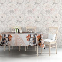 Africa Dashiki Tablecloth With Polynesian Pattern Beige Version