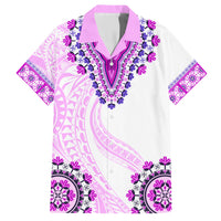 Africa Dashiki Family Matching Short Sleeve Bodycon Dress and Hawaiian Shirt With Polynesian Pattern Pink Version LT05 Dad's Shirt - Short Sleeve Pink - Polynesian Pride