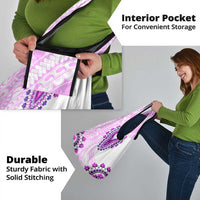 Africa Dashiki Grocery Bag With Polynesian Pattern Pink Version