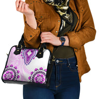 Africa Dashiki Shoulder Handbag With Polynesian Pattern Pink Version