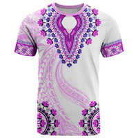 Africa Dashiki T Shirt With Polynesian Pattern Pink Version LT05 Pink - Polynesian Pride