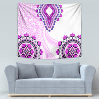 Africa Dashiki Tapestry With Polynesian Pattern Pink Version