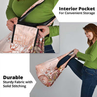 Tonga Ngatu Pattern With Light Tabasco Hibiscus Grocery Bag Oil Painting Style