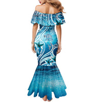 Polynesia World Ocean Day Family Matching Mermaid Dress and Hawaiian Shirt Ocean Style