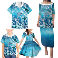 Polynesia World Ocean Day Family Matching Puletasi and Hawaiian Shirt Ocean Style
