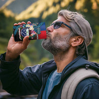 Samoa 4 in 1 Can Cooler Tumbler Humpback Whale Siapo Pattern