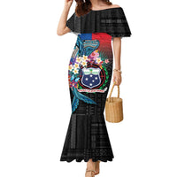 Samoa Family Matching Mermaid Dress and Hawaiian Shirt Humpback Whale Siapo Pattern